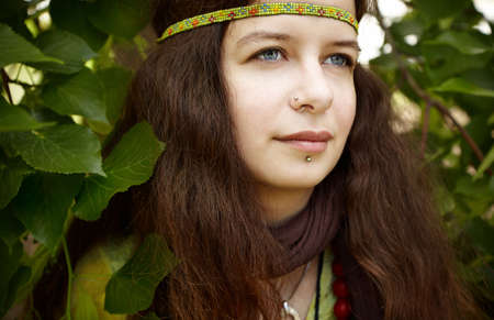 Hippie woman の写真素材