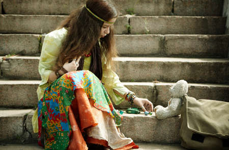 Hippie woman の写真素材
