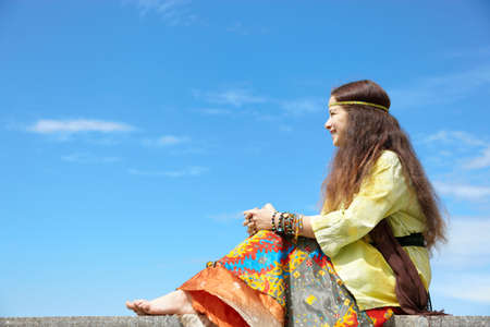 Hippie woman の写真素材
