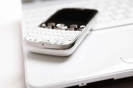 laptop and smartphone の写真素材