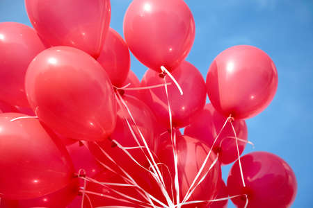 air-balloons attached to stringの写真素材