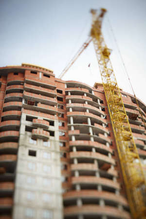 Under construction , photo made with tilt-shift lens, selective focus