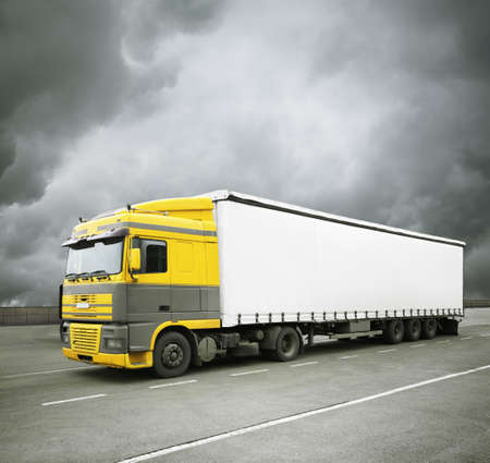 truck  with clean white areaの写真素材