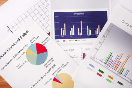 business graphs and charts の写真素材