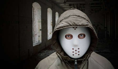 Spooky man with maskの写真素材