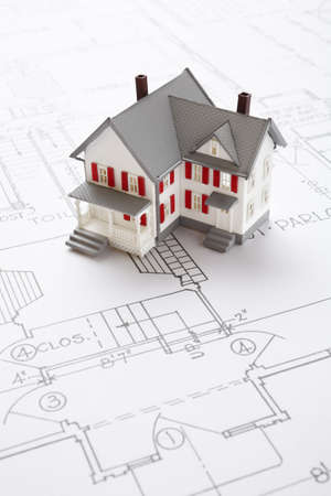  house with blueprint
