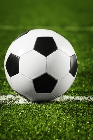  soccer ball on fieldの写真素材