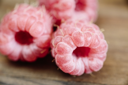 fresh raspberry on the wooden table ,selective focusの写真素材