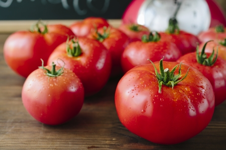 fresh market vegetables in close-up, selective focus on nearest partの写真素材