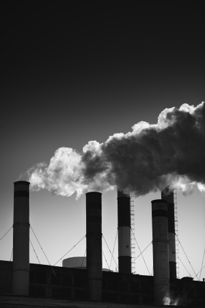 industrial tubes pollute the environment , ecology conceptの写真素材