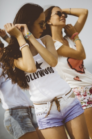 young women having funの写真素材