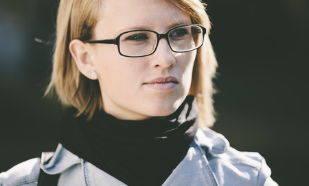 urban portrait,  natural light, selective focusの写真素材