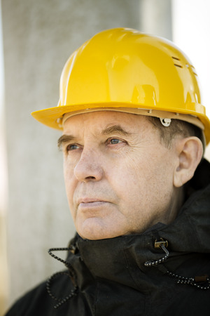 Real experienced builder ,selective focus on eyeの写真素材