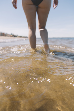 young woman on vacationの写真素材
