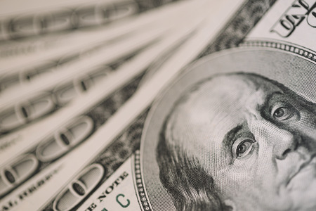 Close Up Of One Hundred Dollar Bills.の写真素材