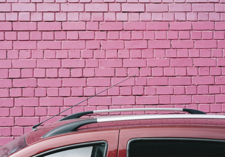 pink wallの写真素材