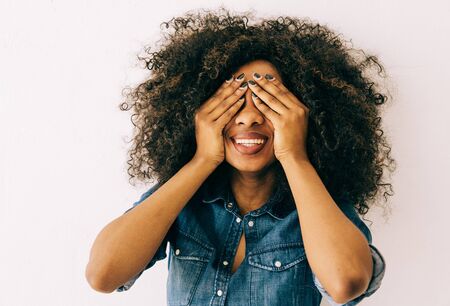 Portrait of young african american woman , natural soft lightの写真素材