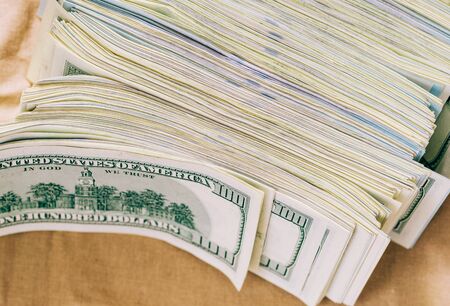 US Dollars In Closeup, selective focusの写真素材