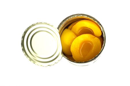 canned peachesの写真素材