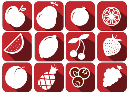 vector Fruits Icons set - fresh healthy illustrations.のイラスト素材