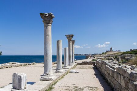 Tauric Chersonese in Sevastopol, ancient ruins, Crimea