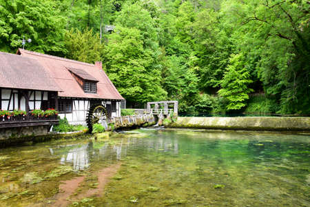 Blaubeuren, Germany - May 28, 2020: 
The Blautopf-Karst spring  in Blaubeuren.のeditorial素材