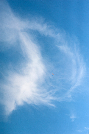 Beautiful white clouds in the blue sky as texture. Creative concept idea background.の写真素材
