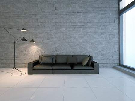light and couch in roomの写真素材
