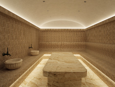 3d Interior of luxury turkish bath hammam.の写真素材
