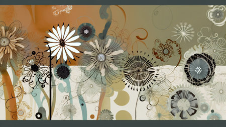 Floral background with flowers. Vector illustration for your design. EPS10の素材