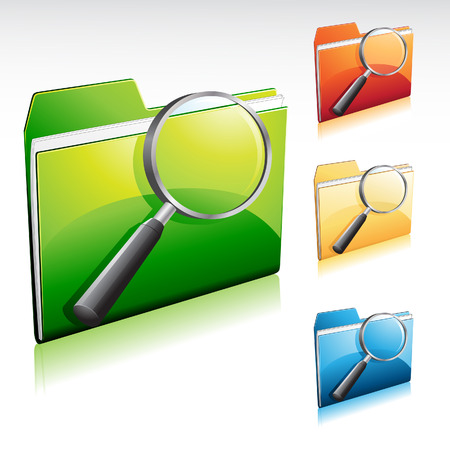 vector illustration of a search folder icon with color variationsのイラスト素材