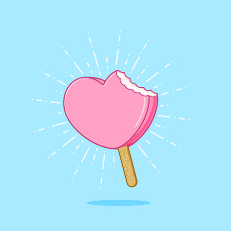 Heart shape ice creamのイラスト素材