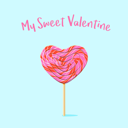 Heart shaped lollipop.のイラスト素材