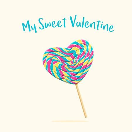 Heart shaped lollipopのイラスト素材