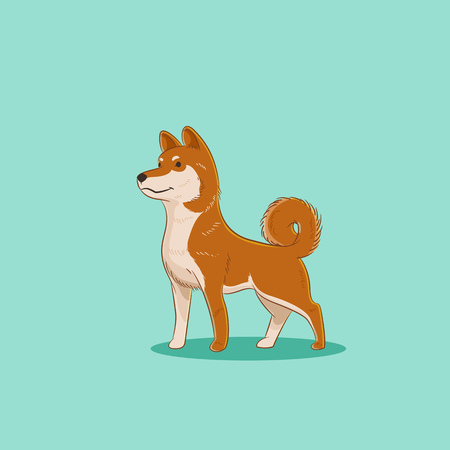 Illustration of shiba inu dogのイラスト素材
