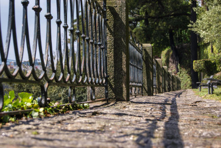 Fence in a parkの写真素材