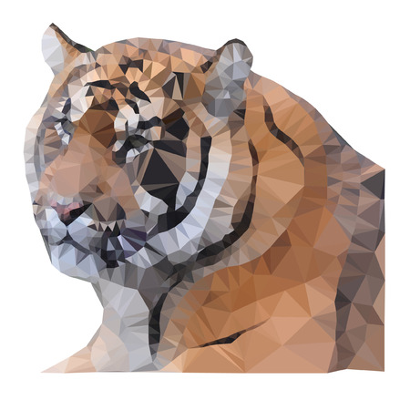 Polygon animal vector tigerのイラスト素材