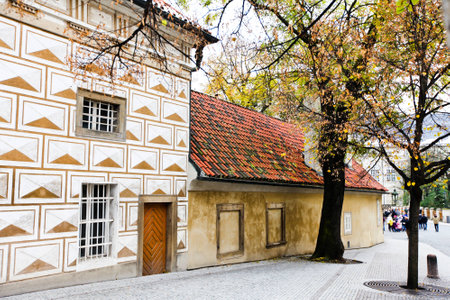 The building is old vintage with white roof tile 1の写真素材