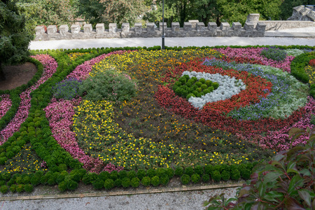 This is a beautiful garden terrace in Lillafüredの写真素材