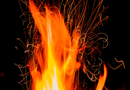 Fire and Sparks on a Black Background