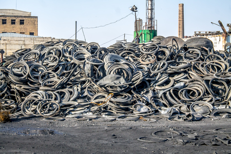 Dump of old tiresの写真素材