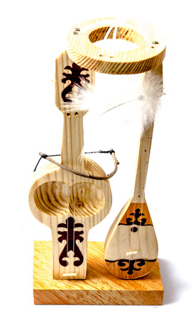 Kazakh National Musical Instrument Komuz and Dombraの写真素材