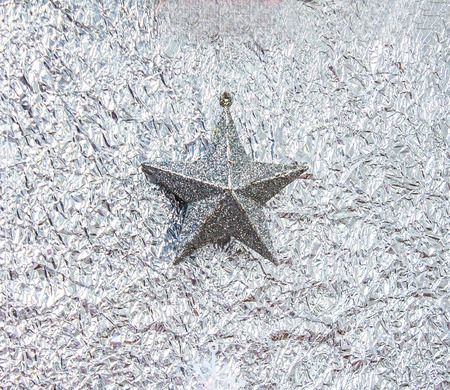 Christmas tree decoration on bokeh backgroundの写真素材