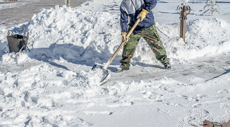Manual snow removal shovelの写真素材
