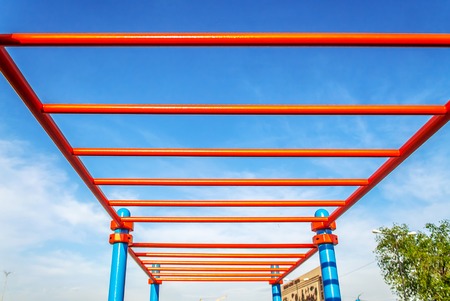 Sports projectile against the skyの写真素材