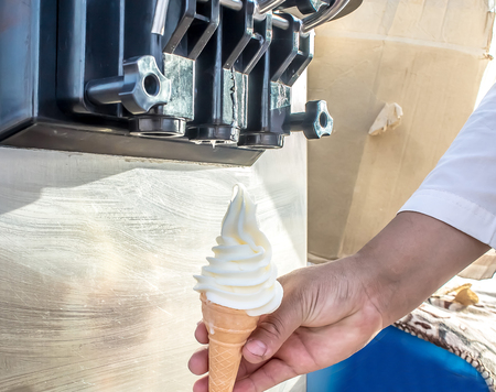 Ice cream from freezer close-up