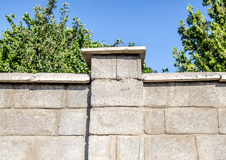 Fence from cinder blockの写真素材