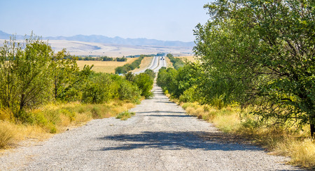 Old road in the autumnの写真素材