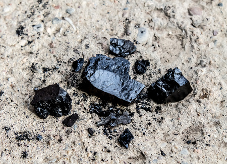 Lump of coal anthraciteの写真素材