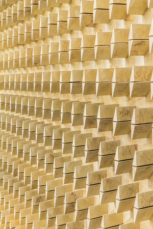 Modern building decoration with stone materials close-upの写真素材